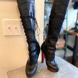 Christian Louboutin Military Lace Up Platform Boots
